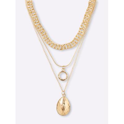 Collier HEINE, Damen, Gr. Metall, gold (goldfarben), Halsketten Collier
