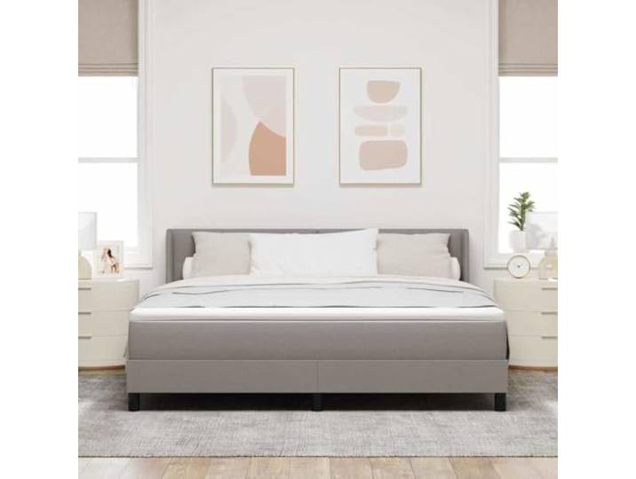 KTHLBRH Boxspringbett mit Kopfteil taupe 200 x 180 cm Modernes Design, robuster Stoff, solide Struktur, perfekt für Schlafzimmer
