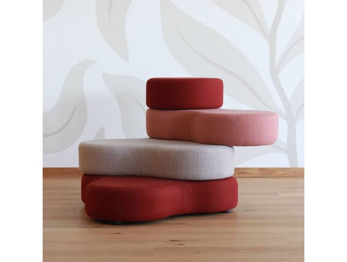 Élément d’assise amovible TAPA 109 x 62 x 80cm Beige/Rouge/Rouge
