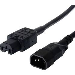 BACHMANN Netzkabel Kaltgerätestecker-Stecker auf Warmgeräte-Kupplung, IEC320 C14/C15 H05VV-F, 2 m 356.1240