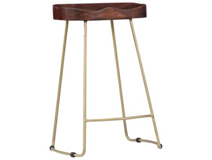 HGPOTUY Gavin Barhocker 2 STK. Massivholz Mango Retro Design,Industrie-Stil,Handgefertigt,Pulverbeschichtetes Eisen,Maximal 110 kg pro Sitzplatz