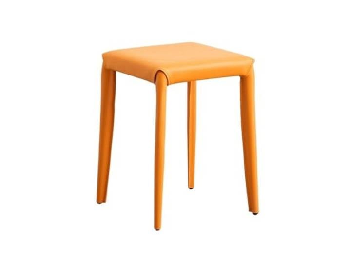 XXAD553TY Quadratischer Lederhocker, geeignet for Schminktische in Cafés Kleiderschrank(Orange)