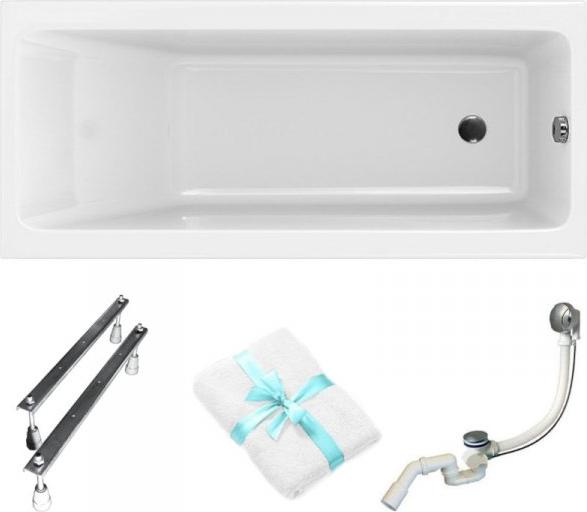 Cersanit | Badewanne - Crea Slim Badewanne - 170x75cm - Acryl - Niedriger Rand - Rechteckige Badewanne