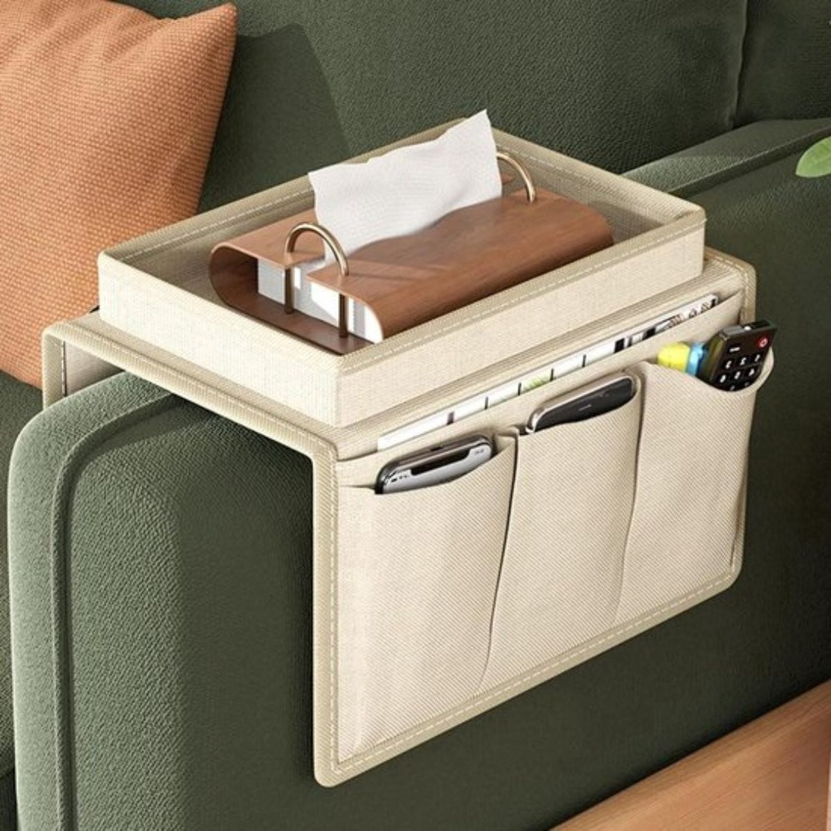 WNHB Armsteun Organizer met Dienblad en Bekerhouder voor Bank en Fauteuil