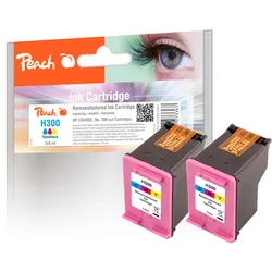 Peach Doppelpack Druckköpfe color kompatibel zu HP No. 300 c*2, CC643EE*2
