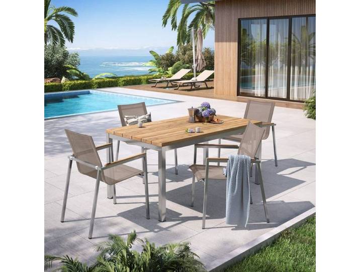 OUTLIV. Rimini Gartenmöbel-Set M (4 Plätze) Tisch 160x90cm