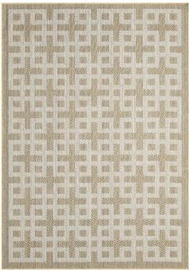 Terra by Obeetee Harvest Square Tile Beige Rug