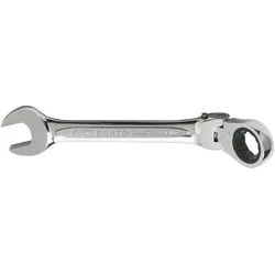 Bahco, Schraubenschlüssel, 8-mm-Knarren-Ring-Maulschlüssel mit Gelenkkopf, verchromt, 127 mm (17 mm)