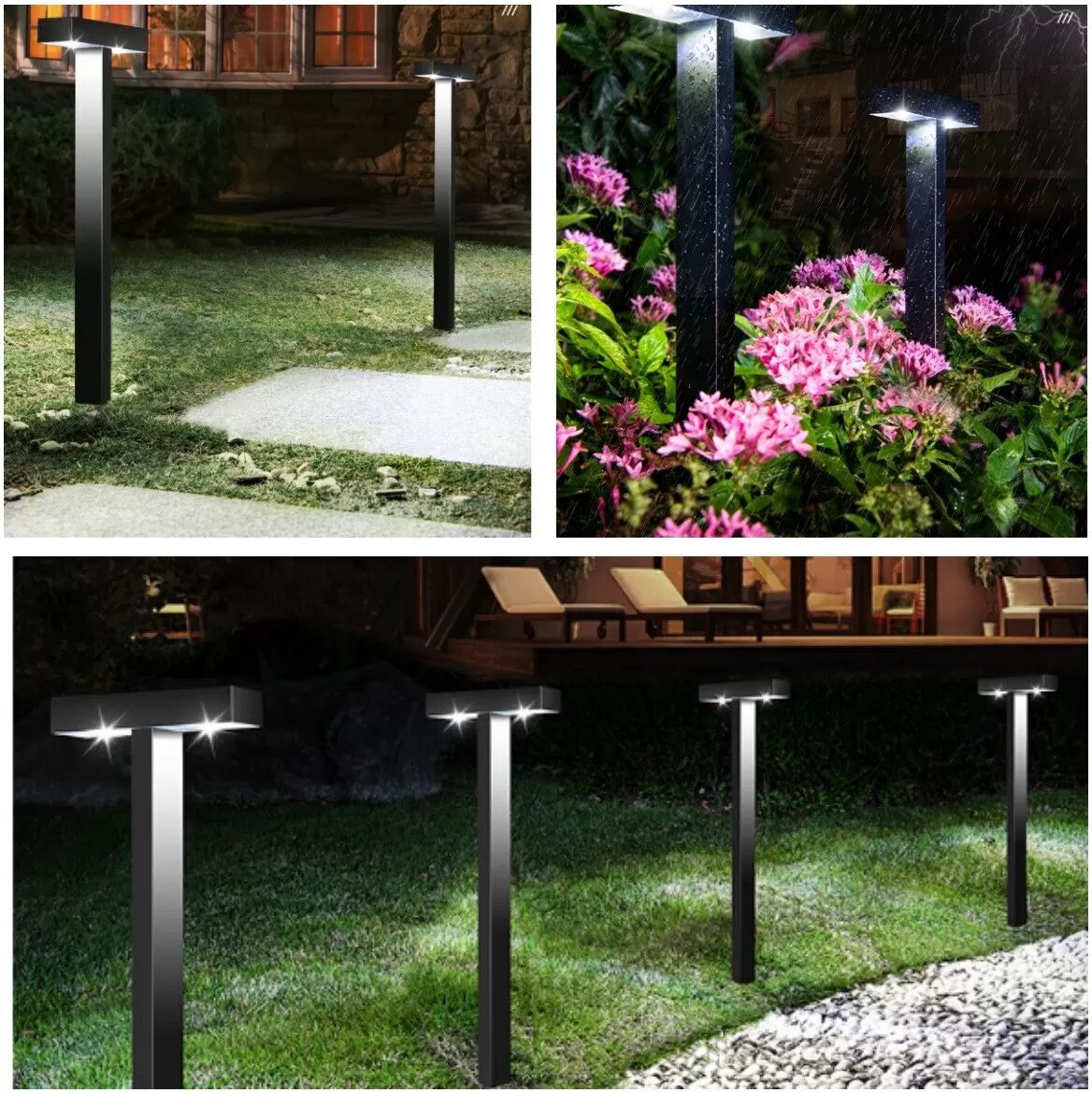 INF Solarbetriebene Waage Lampe Weißes Licht für Garten & Rasen - Keine Stromkosten
