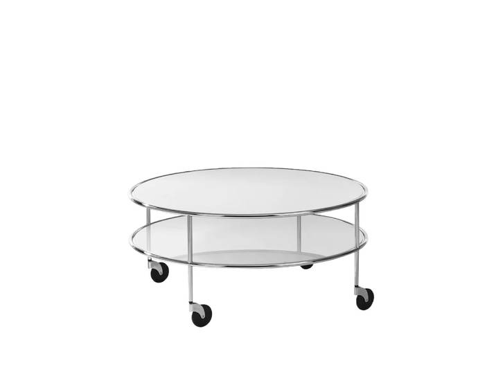 Lammhults Chicago III Couchtisch Satiniertes Glas-Chrom