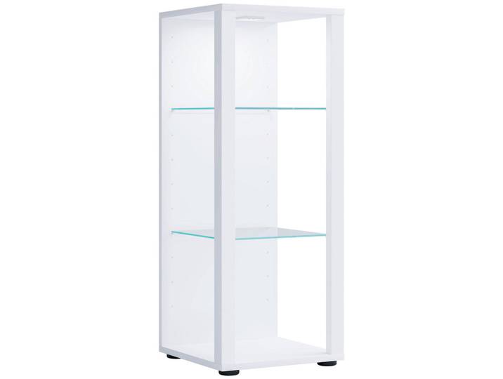 Mid.you Vitrine, Weiß, Kunststoff, 35x90x35 cm, stehend, in verschiedenen Größen erhältlich, Holzdekoren erhältlich, Wohnzimmer, Wohnwände, Vitrinenschränke