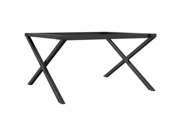 furnicato Tischbein Stahl Tischgestell X-Form 80x70x43 cm Schwarz, Rostgeschütztes Tischuntergestell mit vorgebohrten Montageplatten