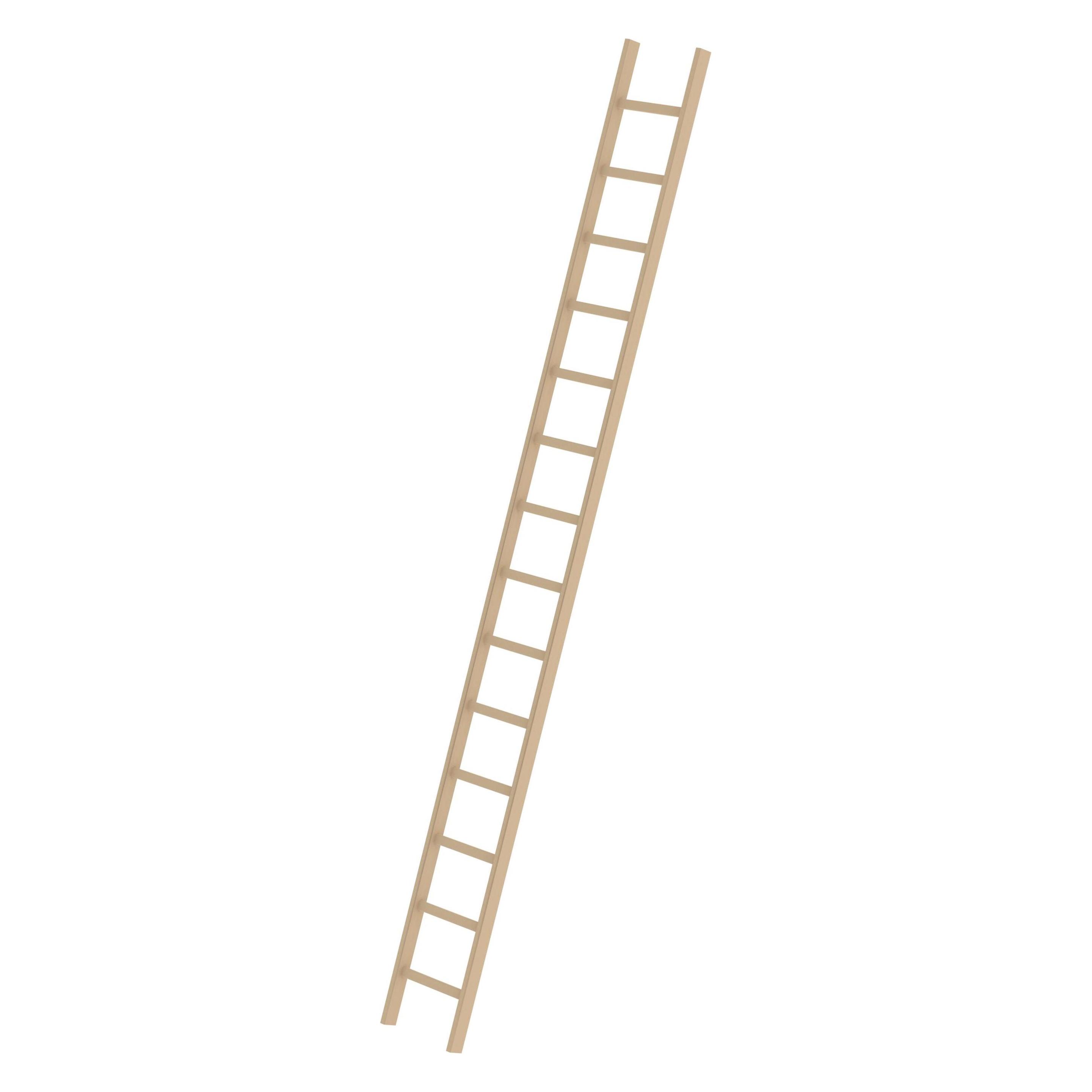 Munk Sprossen-Anlegeleiter Holz ohne Traverse 14 Sprossen (Anlegeleiter, 416 cm) (033114)
