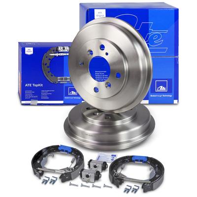 Ate Bremstrommeln +TopKit Bremsbackensatz hinten [Hersteller-Nr. 40842402] für Ford