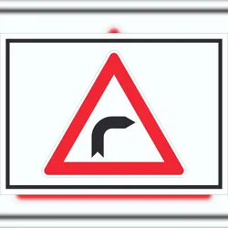 HB-Druck Schild Achtung Kurve rechts Symbol A0 Rückseite selbstklebend