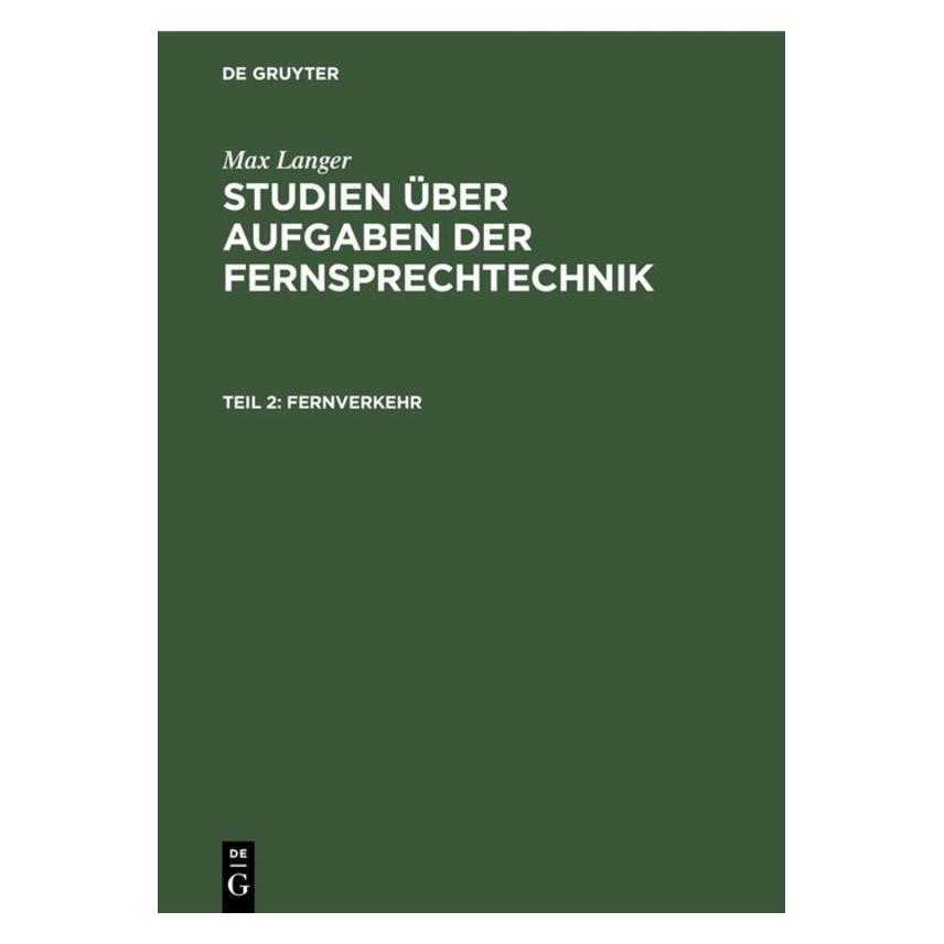 De Gruyter Langer:Studien über Aufgaben der Fernsp (Deutsch, Hardcover, Max Langer) (67828702)