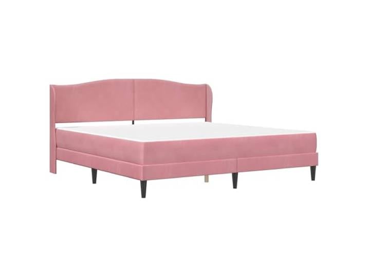 SKTQYQO Bettgestell, Rosa, 200 x 200 cm, Samt Robustes Sperrholz, feste Lattenroste, Unterbettraum, schwarze Beine