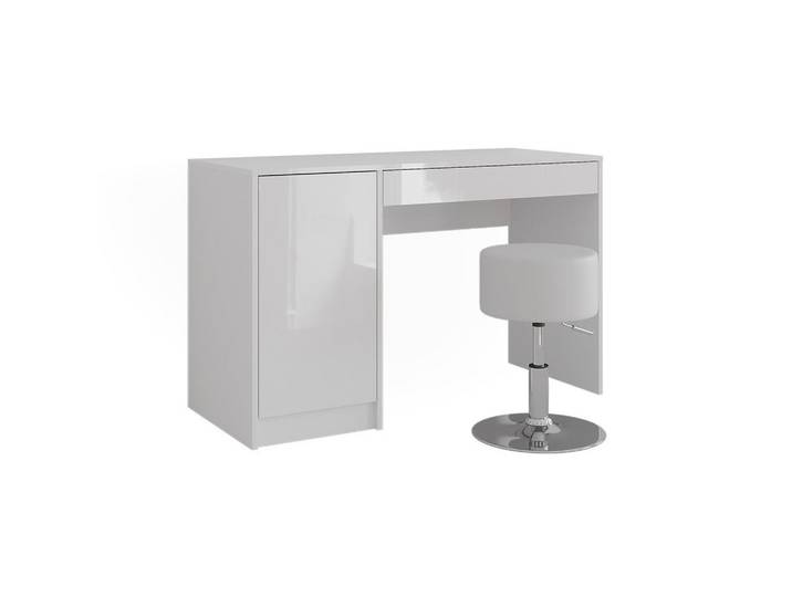 Vicco Schminktisch Sherry Weiß/Weiß Hochglanz 119.8 cm mit Hocker, Weiß, Weiß Hochglanz, Holzwerkstoff, Wohnzimmer, Wohnzimmertische, Konsolentische