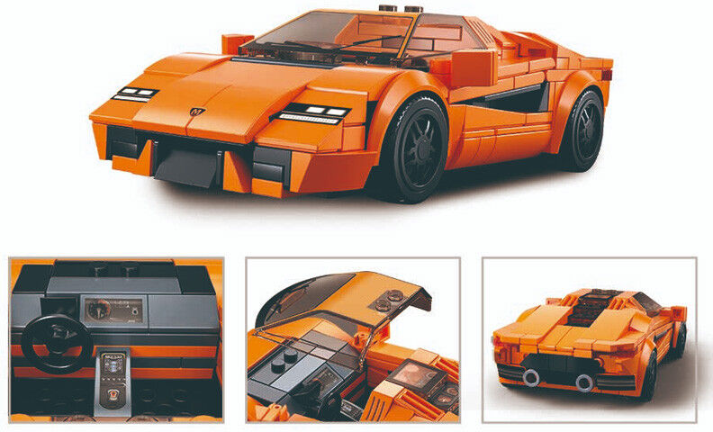 Model Bricks : Voiture de sport orange 264 pcs - Sluban