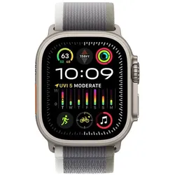 Apple Trail Loop (49 mm, Nylon), Uhrenarmband, Grün, Grau