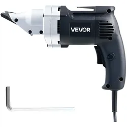 VEVOR Elektrische Blechschere, 4,0 A kabelgebundene Metallschere mit 360°-Schwenkkopf, variable Drehzahl, kontinuierliches Schneiden, sauberer Schnitt für 1,22 mm verzinkten Stahl, 1 mm Edelstahl