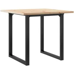 Décoshop26 - Küchen-/Esstisch im Industriedesign 80 x 80 x 75,5 cm massives Kiefernholz und Stahl DEC036797
