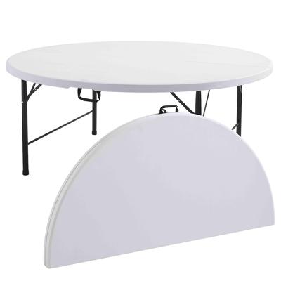 Oviala Business Rekkem Klapptisch rund 180 x 180 x 74cm x10 Weiß