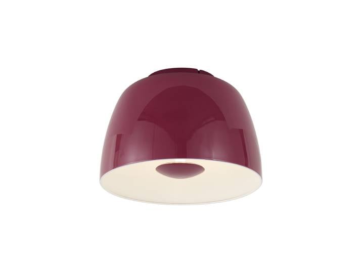 Plafonnier rétro rouge avec intérieur blanc, LED intégrée et