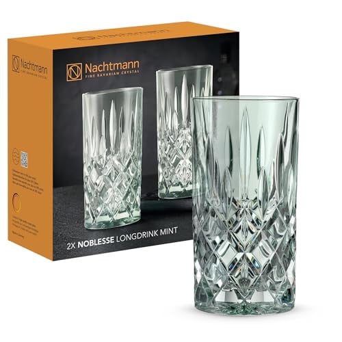 Nachtmann Noblesse 2-delige longdrinkglazen set, mintgroen kristalglas, 395 ml