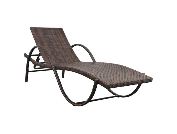 Transat ergonomique résistant aux intempéries avec coussin et table Résine tressée Marron - (193x65x56 cm) 45Wg4v
