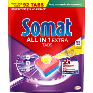 Somat Spülmaschinentabs All in 1 Extra, Zitrone, kraftvolle Reinigung, wirksam gegen Eingekrustetes, 92 Tabs
