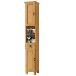 Badezimmer Hochschrank aus Kiefer Massivholz Landhausstil