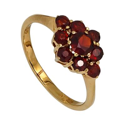 Goldring JOBO Gr. 60, gelb (gelbgold 375), Fingerringe, Damen, 60, Gelbgold 375, Goldring, 375 Gold mit Granat