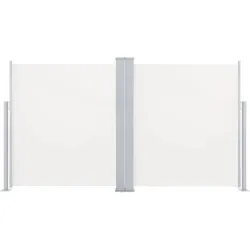 vidaXL Ausziehbare Seitenmarkise Doppelt 170 x 600 cm Creme