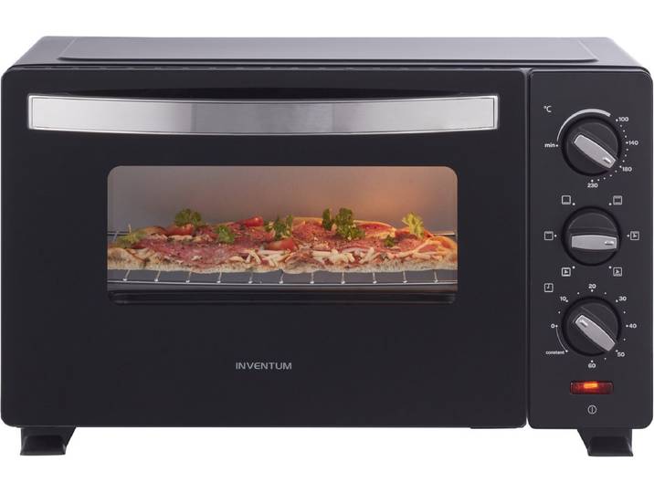 Inventum OV207B Vrijstaande mini oven - 20L - Hetelucht - 100-230°C - 6 ovenstanden - Zwart