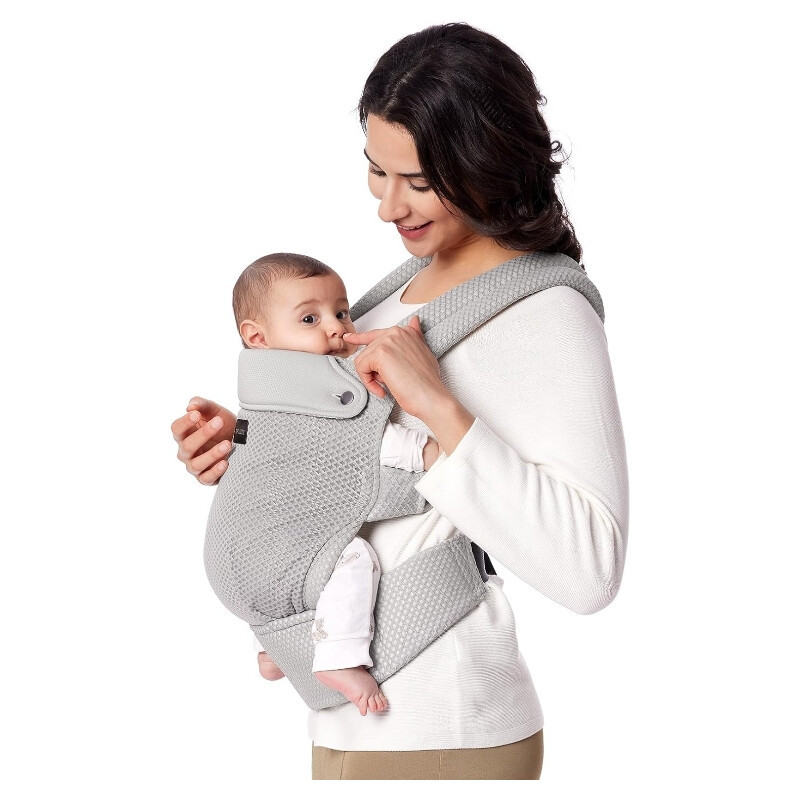 Momcozy ergonomische ademende babydrager van gaas, grijs, voor 3,2-20 kg