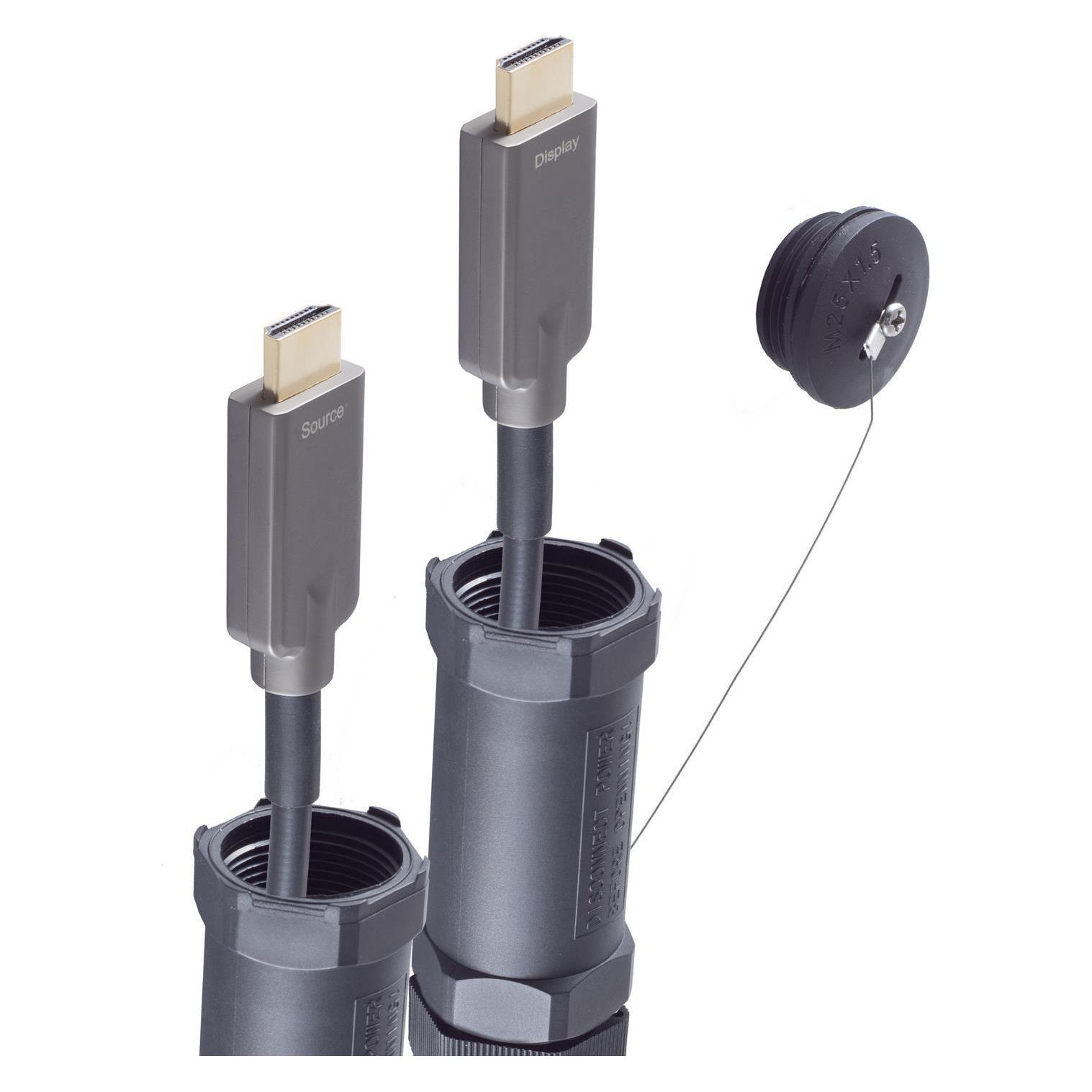 Shiverpeaks -BASIC-S--HDMI Anschlusskabel-Optisches HDMI Trittfest (Armored) Kabel, 4K, 20,0m (20 m) (BS30-04095)