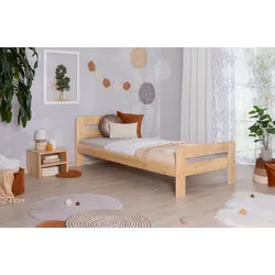 TiCAA Massivholz Einzelbett Bert Kiefer Natur