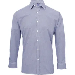 Premier Workwear Herren Popeline Hemd Karo langarm PR220
