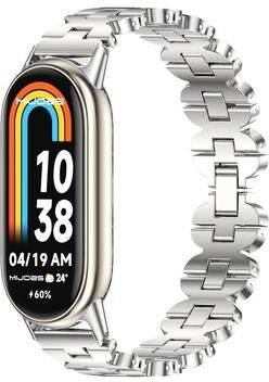 Everyday Crate Mijobs Xiaomi Smart Band 10 Strap Stainless Steel Bone Chain Watch Band For Smart Band 10 9 8 silver