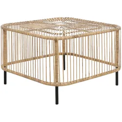 GARTEN-BEISTELLTISCH Rattan natürlich quadratisch 67/67 cm Cesenatico