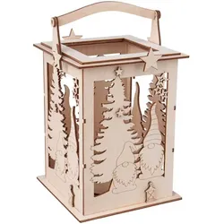 Holzbausatz Laterne "Wichtel", 15,3 x 15,3 x 26,5 cm