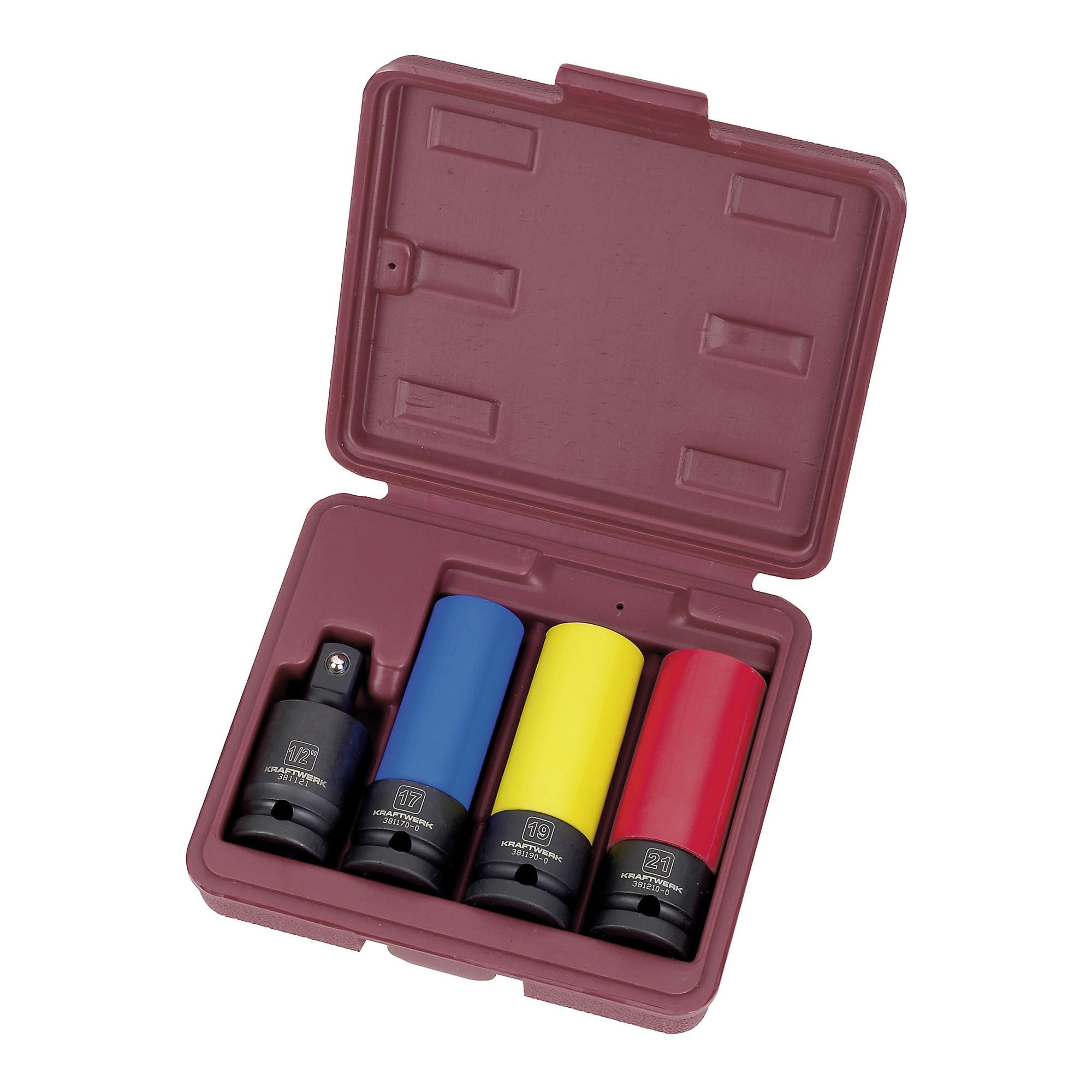 Kraftwerk Alufelgen-Gelenk-Schlagnuss-Satz 1/2" 4-teilig (3083)