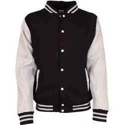 Just Hoods Varsity Jacket, jet black/heather grey, S