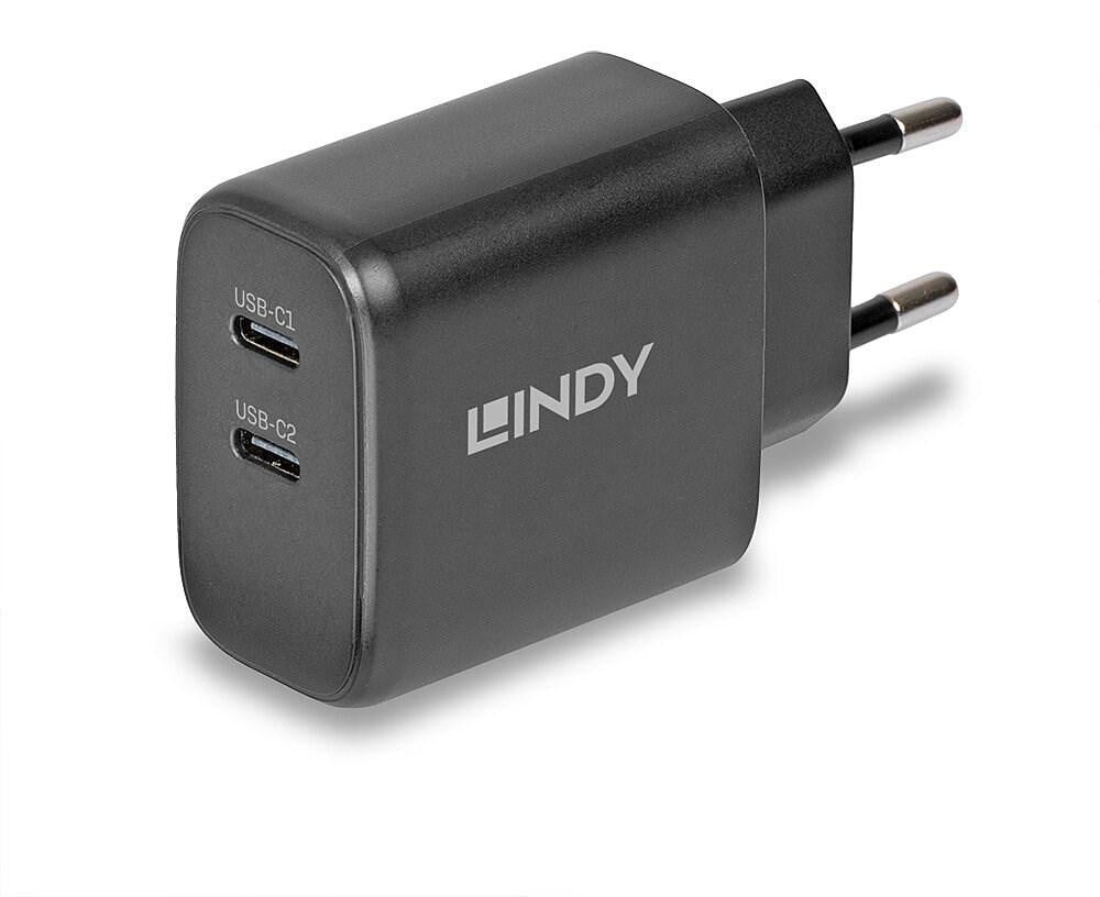 Lindy 65W USB GaN oplader met 2 x Type C en EU-stekker