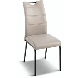 4er-Set BOOOM Stuhl Larry Lederoptik Grau