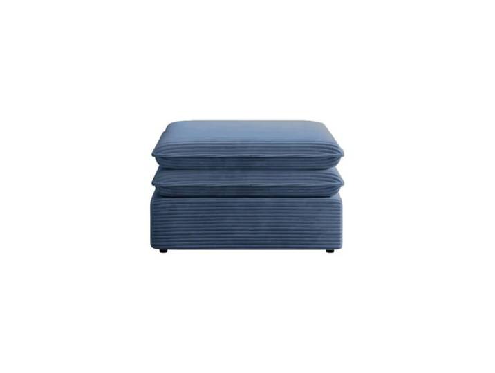OSCAR POUF - Pouf en velours côtelé Bleu 70x70x43