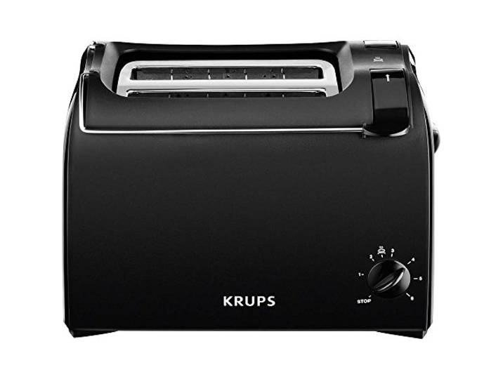 Krups Pro Aroma Toaster, 6 Toasterstufen, integrierter Brötchenwärmer, herausnehmbare Krümelschublade, praktische Hebefunktion für eine sichere und einfache Toast-Entnahme, Toaster 2 Scheiben, KH1518