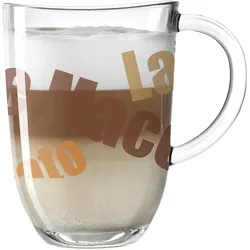 6x Leonardo, Tasse, Latte Macchiato-Glas Napoli mit Text 380 ml, Transparent (380 ml, 6x)
