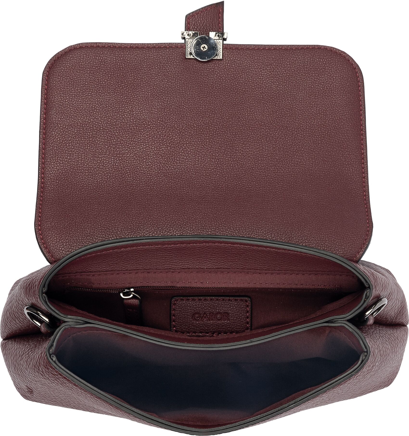 Umhängetasche GABOR "Sahar", Damen, Gr. B/H/T: 26cm x 13cm x 8cm, rot (dunkelrot), Lederimitat, Taschen Umhängetasche, Damen Schultertasche raffiniert und elegant